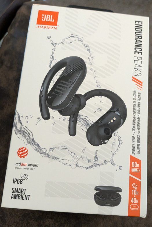 JBL Endurance Peak 3 True Wireless Earbuds Black - IP68 Waterproof