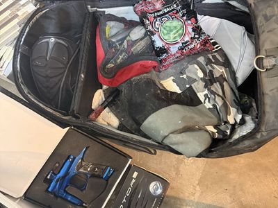 Paintball Gear Lot: NXe Bag, Empire Axe 2.0 Marker, Rotor Loader, G4 Mask, Pods, Tank