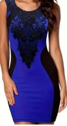 Blue Black Sexy Dress Small