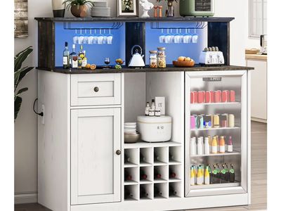 55 Wine Bar Cabinet with Mini Fridge Space