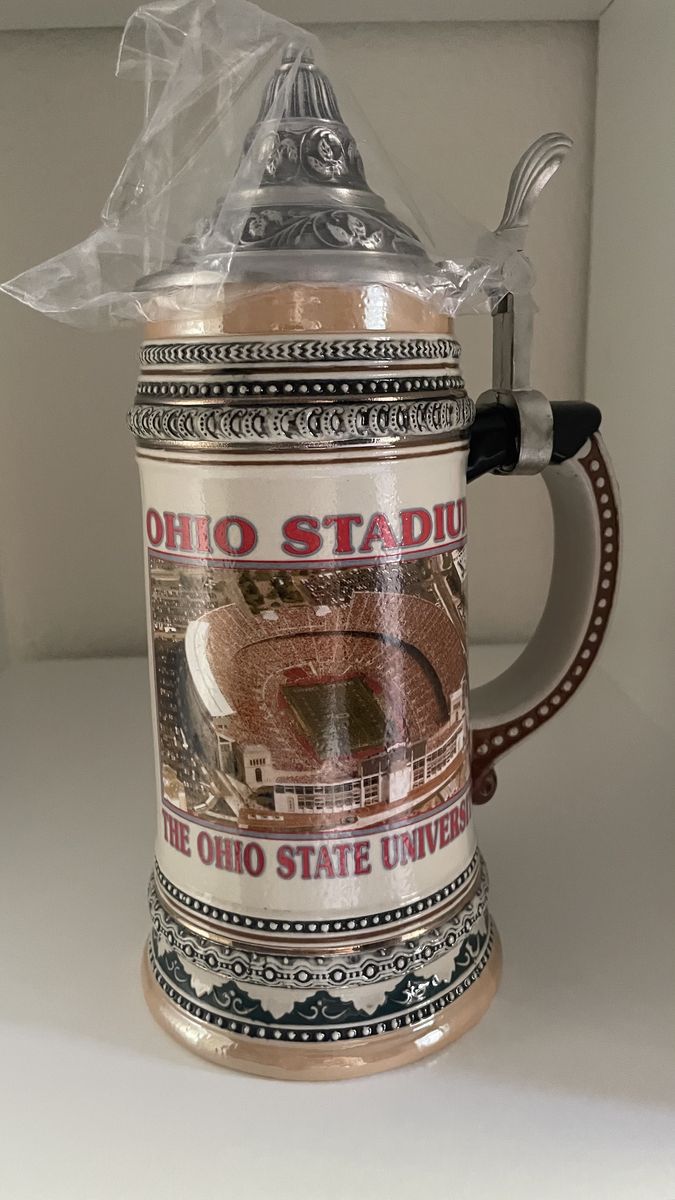 Domex Ohio State University Ohio Stadium Beer Stein Pewter Lid