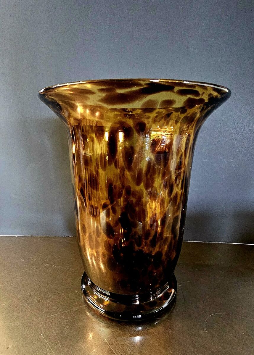 Large Vintage Blown Glass TORTOISE SHELL Vase.