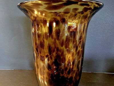 Large Vintage Blown Glass TORTOISE SHELL Vase.