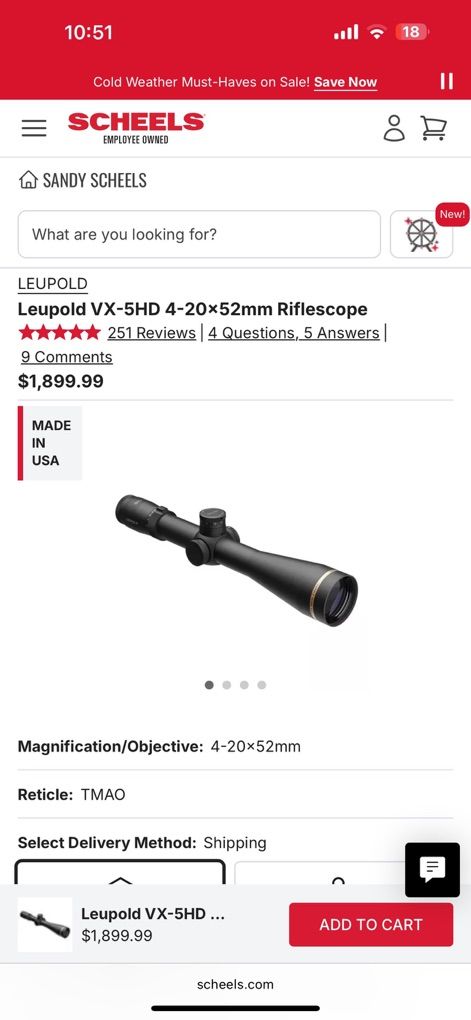 Leupold VX-5HD 4-20x52 CDS-TZL3