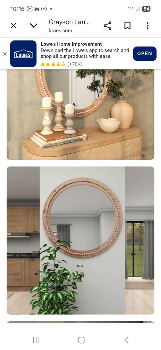 Beaded wall mirror