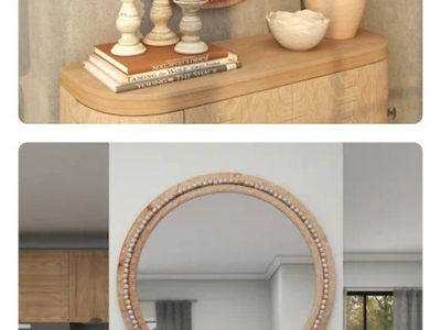 Beaded wall mirror