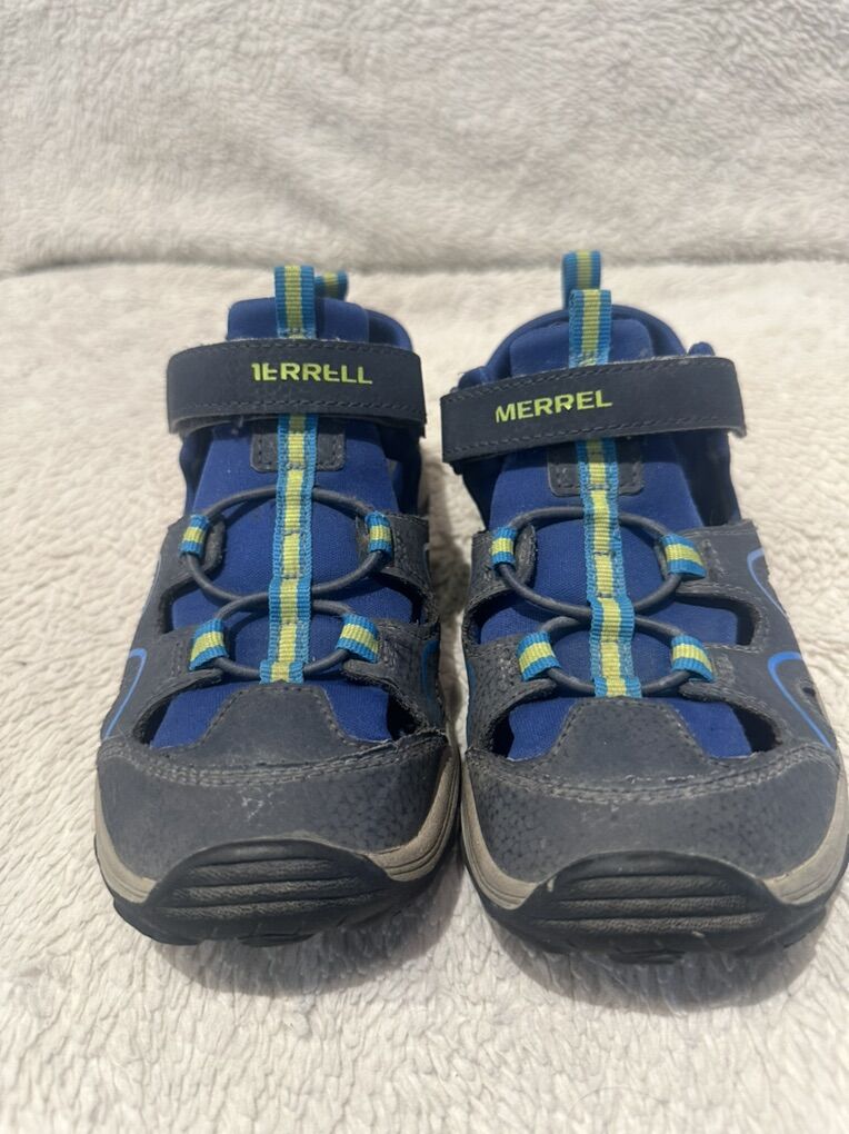 Merrell Youth Sz 3 Gray/blue Hiking/water Sandals