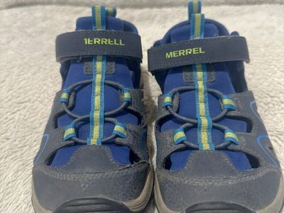 Merrell Youth Sz 3 Gray/blue Hiking/water Sandals