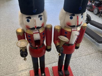 2 - WOOD PAINTED NUTCRACKERS