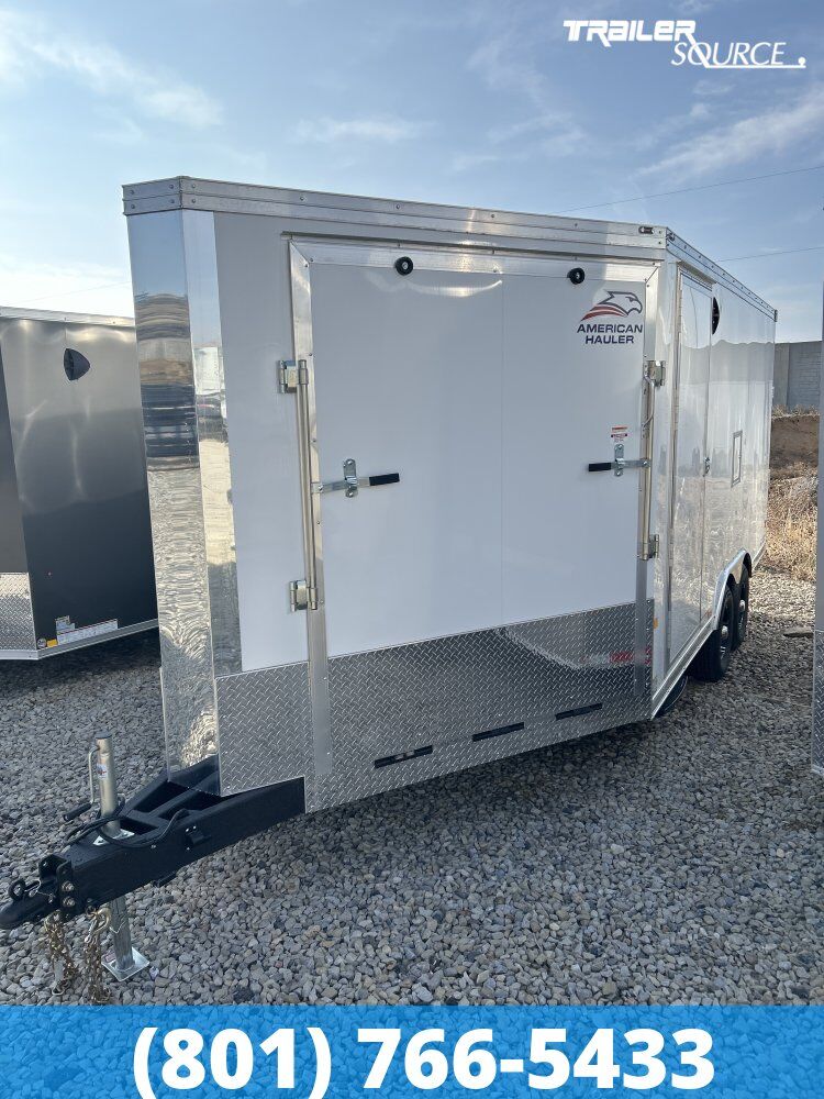 8.5x22 American Hauler Sport Hawk Mid-Deck Snowmobile Trailer - 7'0" Interior - 10K GVWR Drive Over Fenders, Finished Interior,