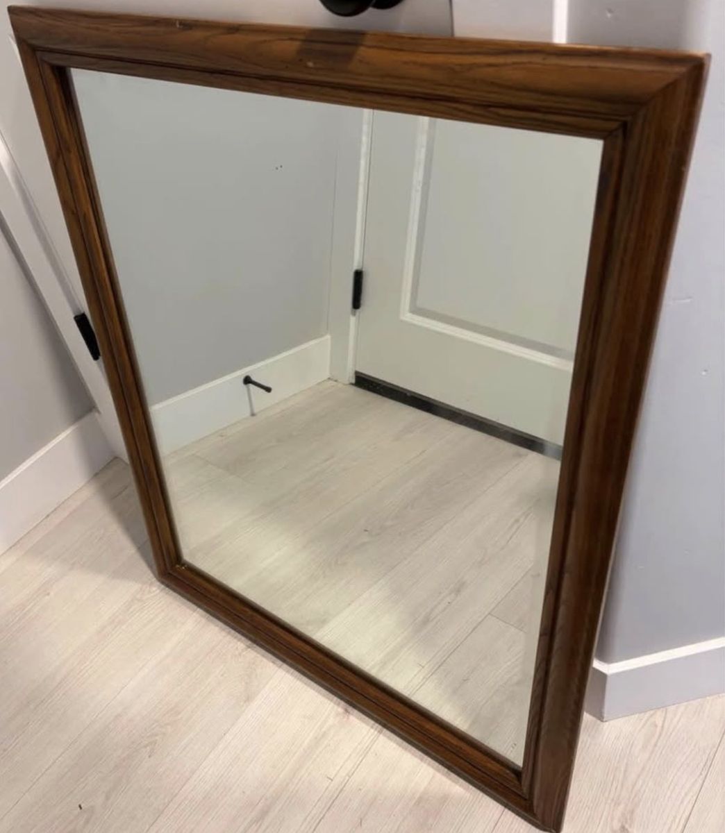 Mirror with wood frame 30”x36”