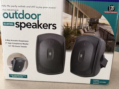 Yamaha NS-AW190BL Outdoor Speakers, in box, still wrapped in plastic, never used.