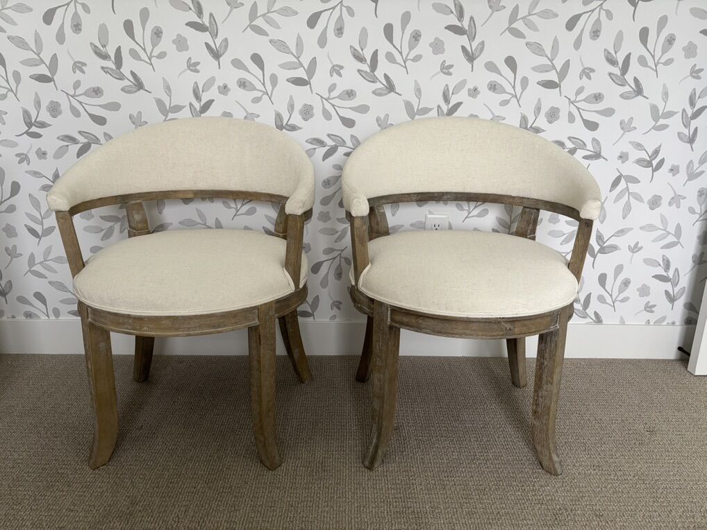 Ballard Designs Carlie Barrel Back Dining Chairs - Set of 2