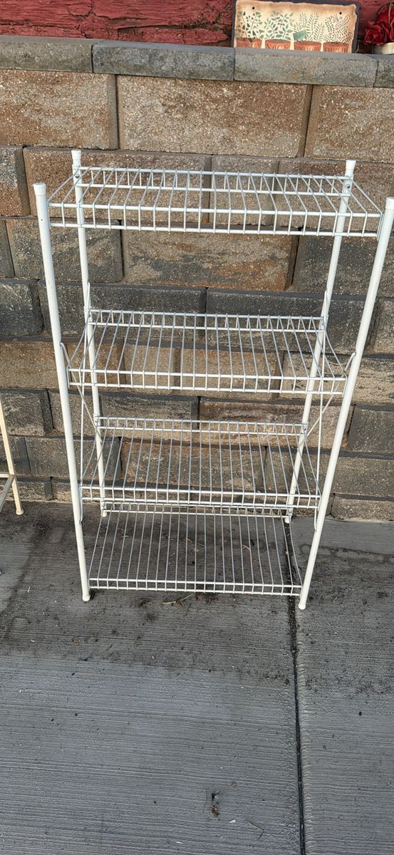 White Metal 4-Tier Wire Storage Shelf