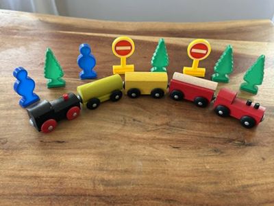 Wooden Train Set - Lot of 13 - Ikea/Maxim