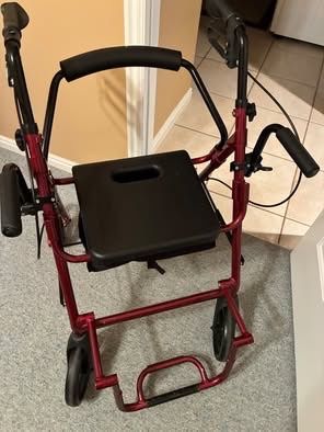 Red transport chair and/or walker