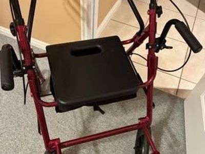 Red transport chair and/or walker