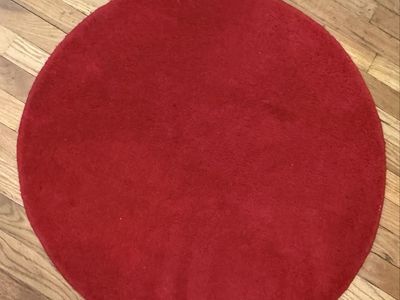 Red Round Area Rug - 26 Diameter