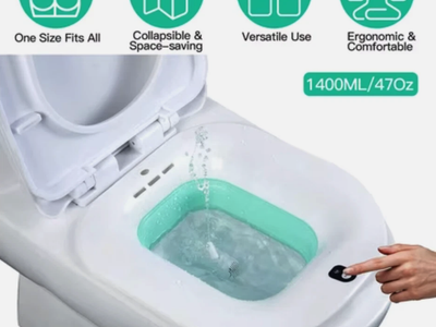 Moclever Electric Sitz Bath Foldable 47oz Postpartum Hemorrhoid Relief Basin