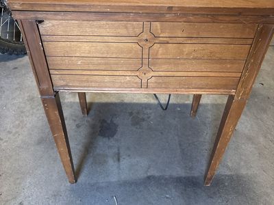 Vintage Sears Kenmore Electric Sewing Machine with Wooden Cabinet Table