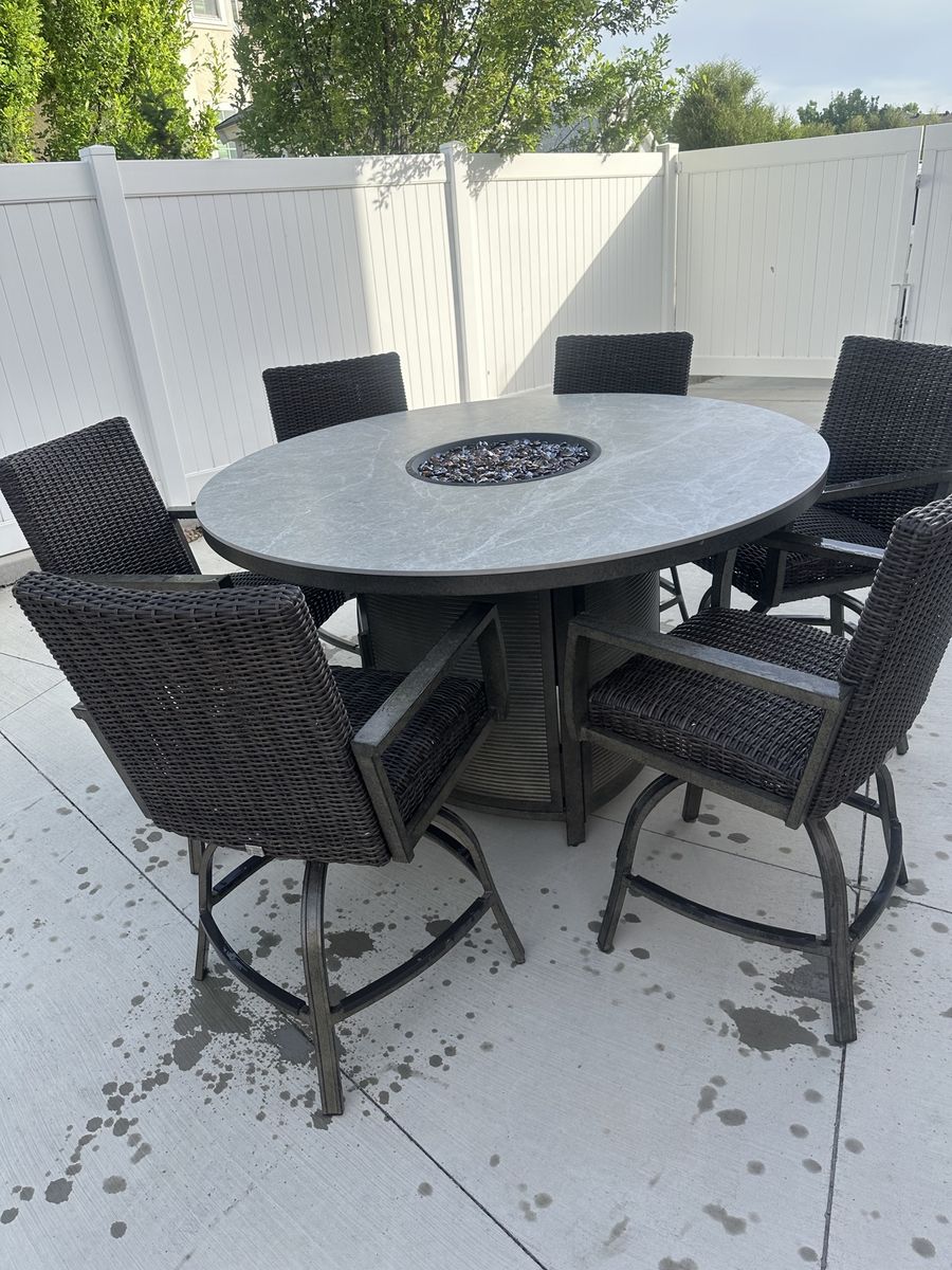 patio table with six chairs