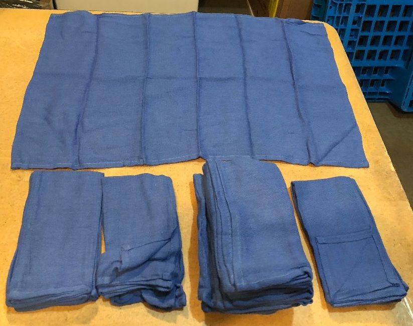16" x 24" blue lint-free cleaning towel cloths - Bundle of approx 800-1000 - NEW