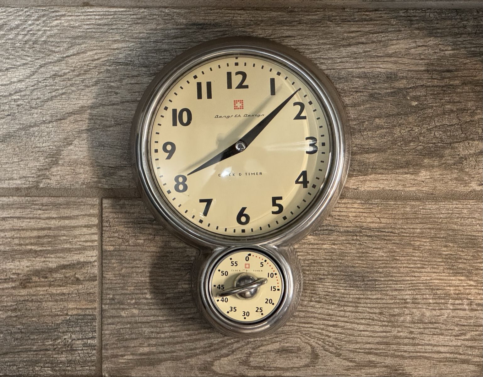 Vintage Bengt Ek Design Aluminum Wall Clock - Sweden - For Parts Only or Decor