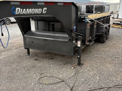 7x16 Diamond C LPT-GN 207 Gooseneck Dump Trailer - 32" Sides - 15.5K GVWR - 14 Ply Tires, Board Brackets