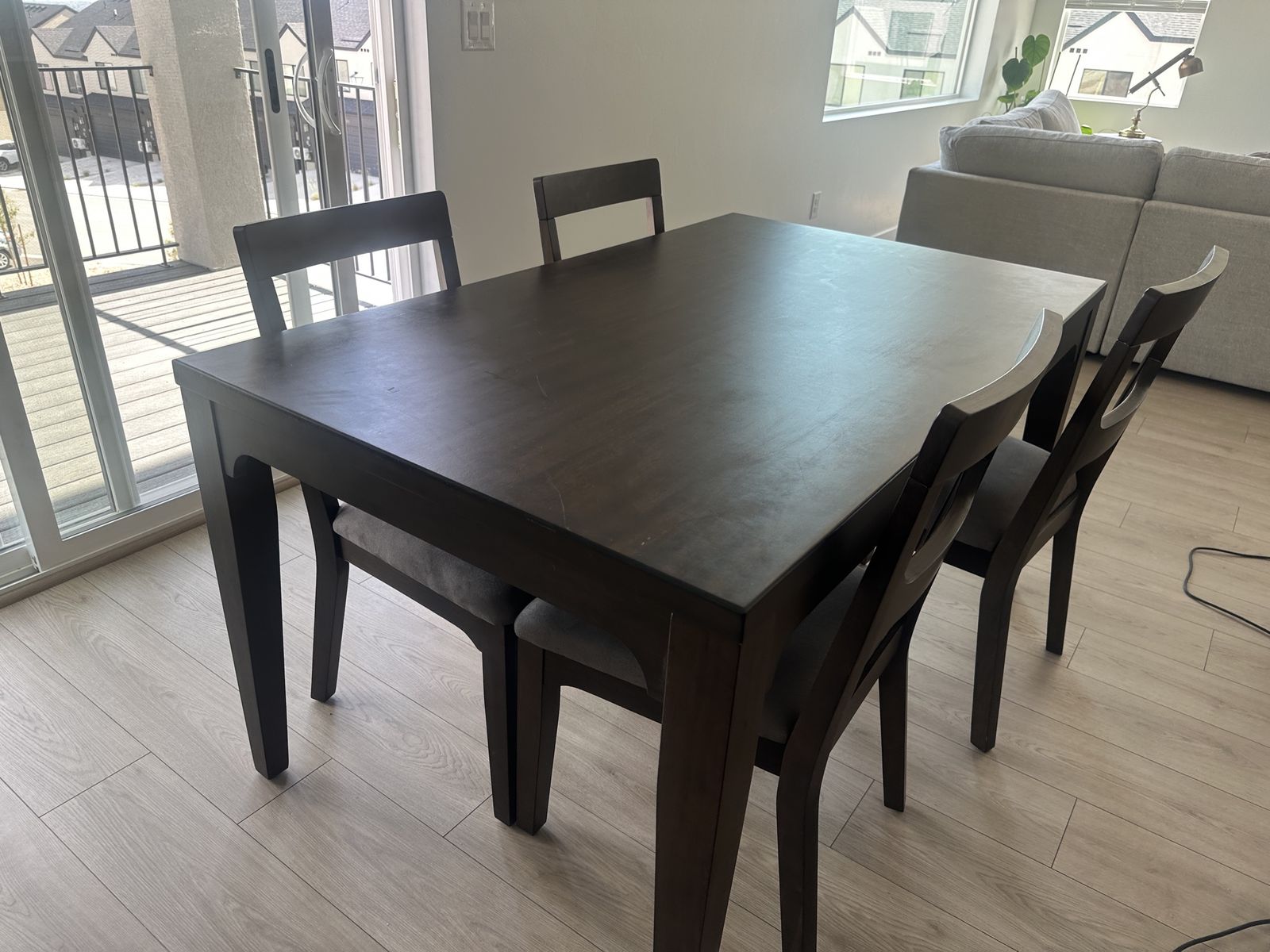 Walnut Wood Dining Table and Chair Set