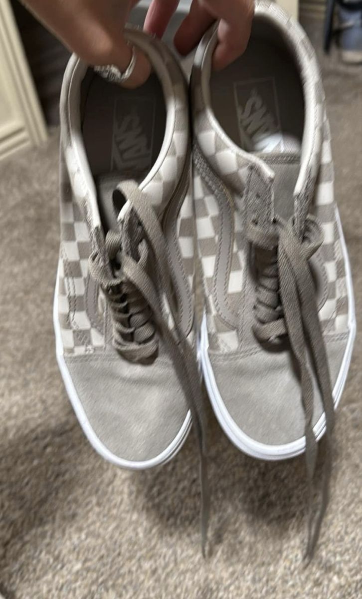 Vans Old Skool Checkered Gray White Sneakers