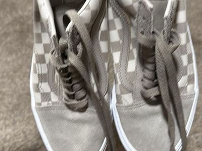 Vans Old Skool Checkered Gray White Sneakers