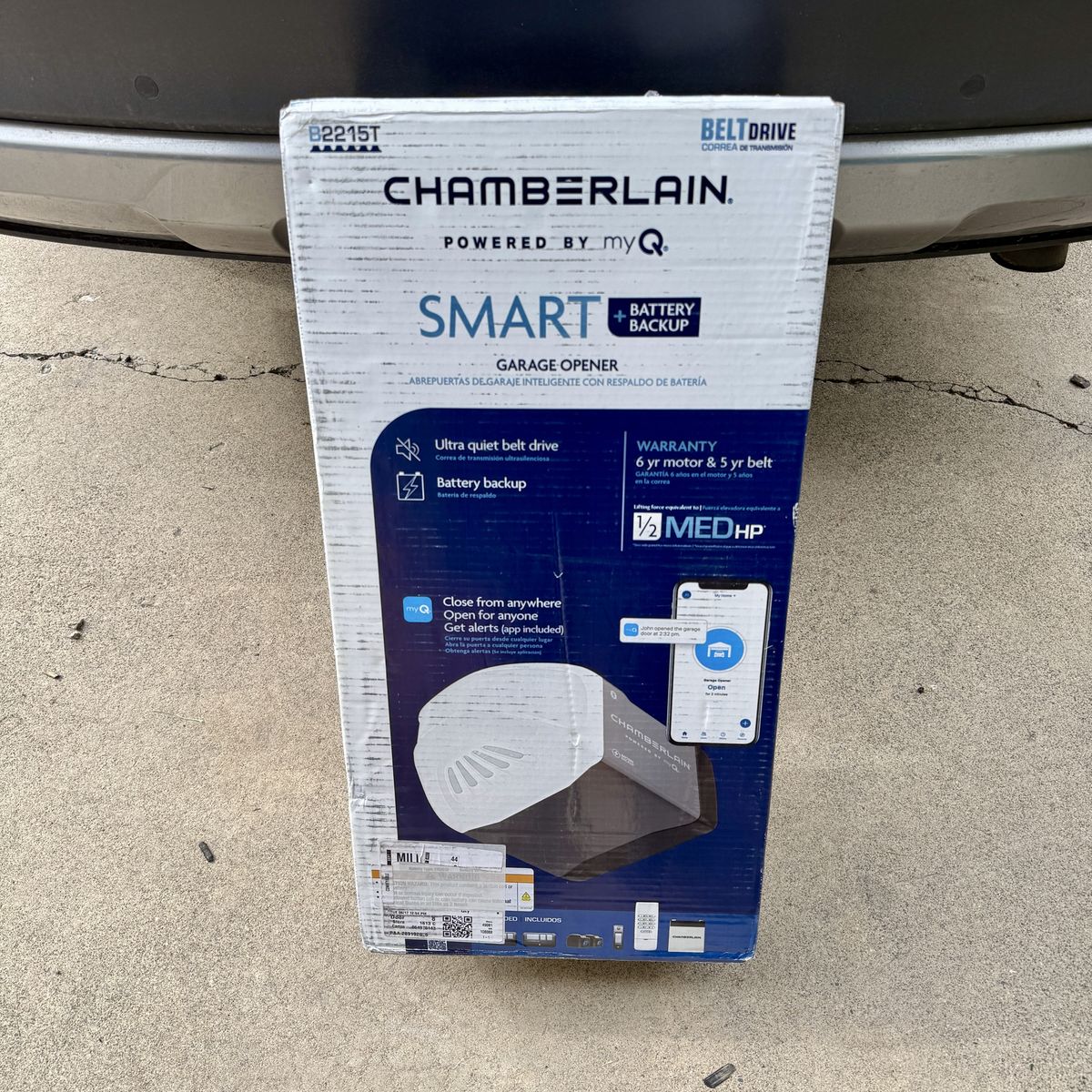 Chamberlain 1/2HP MyQ Belt Smart Garage Door Opene