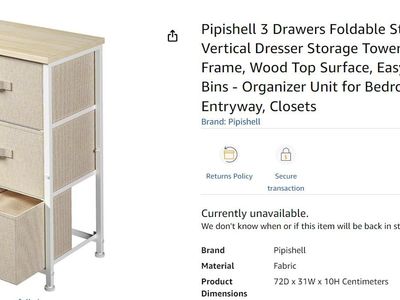 3 Fabric Drawer Storage Tower