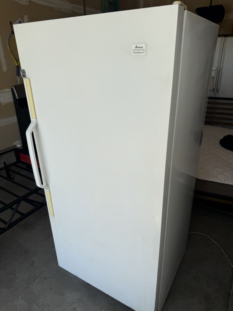 Amana Deepfreeze Upright Freezer White working great its plug in for u to see $100