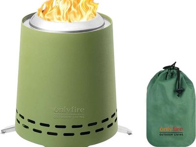 Onlyfire FP047 Portable Outdoor Living Wood Pellet Fire Pit Green 7" x 9"