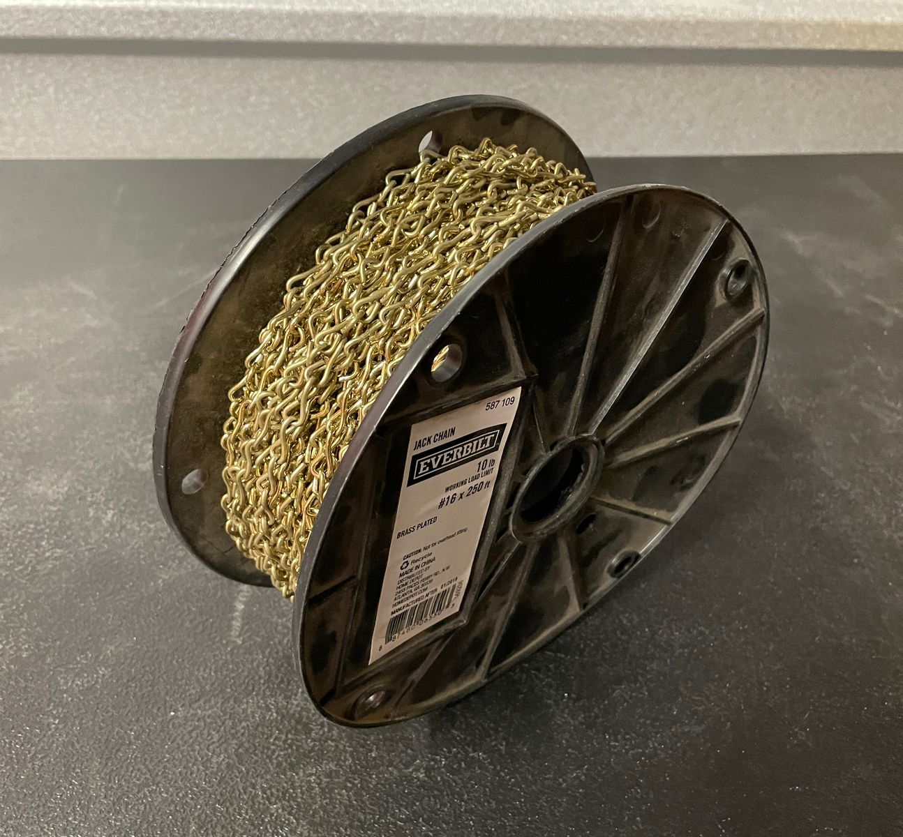 [NEW] Everbilt #16 x 250 ft. Brass-Plated Jack Chain