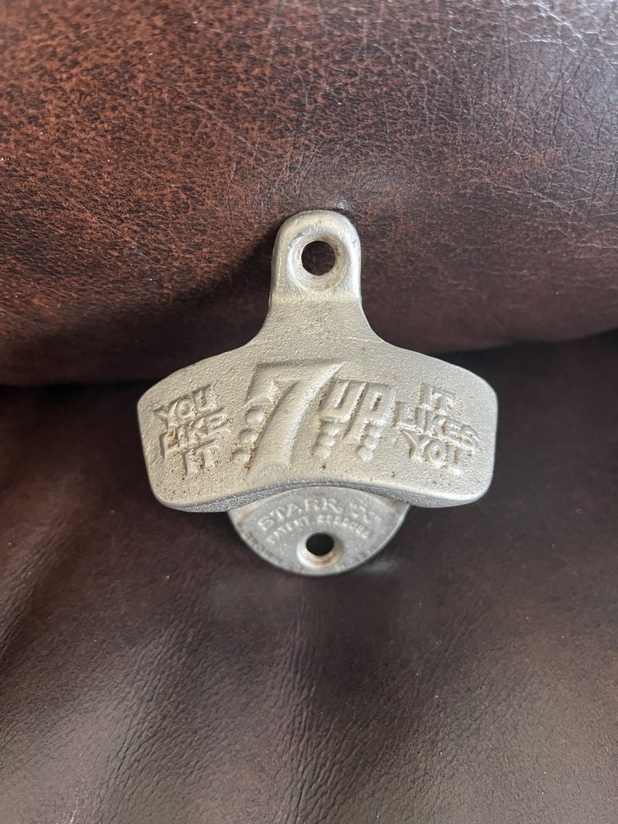 1950's- Man Cave Item - 7up Wall Mount Bottle Opener