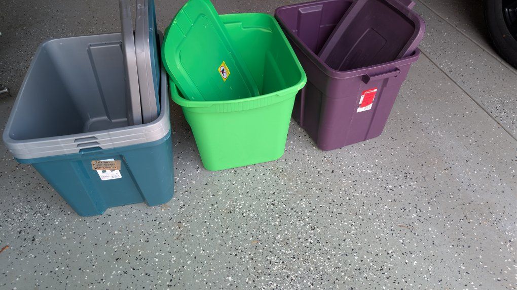 6 Storage Bins 18 Gallon