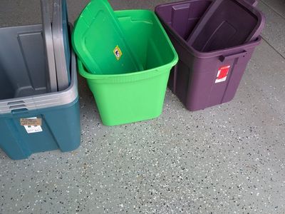 6 Storage Bins 18 Gallon