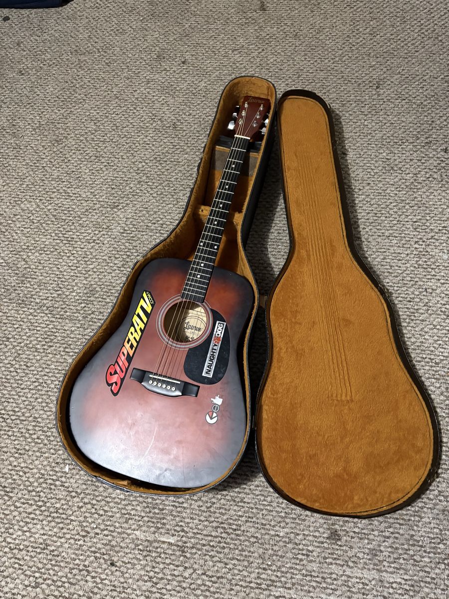 Lauren LA12 Acoustic Guitar with Hard Case - Used, Good Condition
