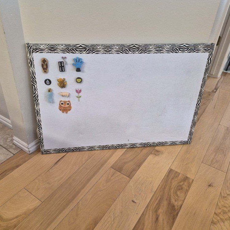 Zebra Dry Erase Whiteboard with Magnets - Wall Mountable