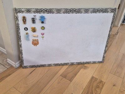 Zebra Dry Erase Whiteboard with Magnets - Wall Mountable