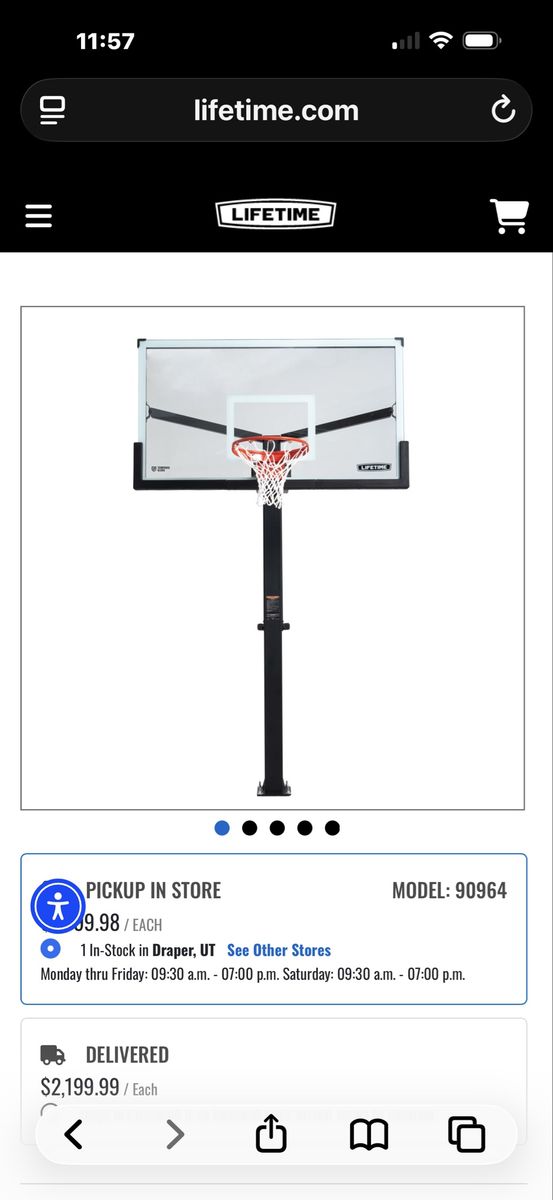 Basketball standard by lifetime products