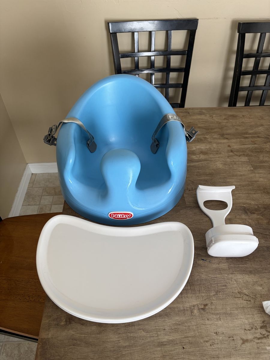 Nuby Blue Baby Booster Seat with Removable Tray and Support