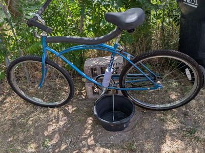 Vintage Murray Blue Beach Cruiser Bicycle - Single Speed, Classic Springs Seat