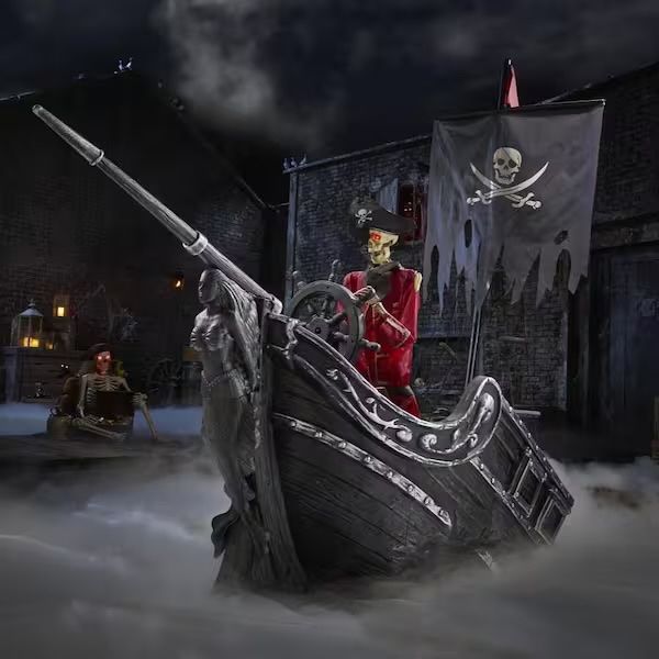 Halloween Home Depot Pirate Ship with Bluetooth Pirate