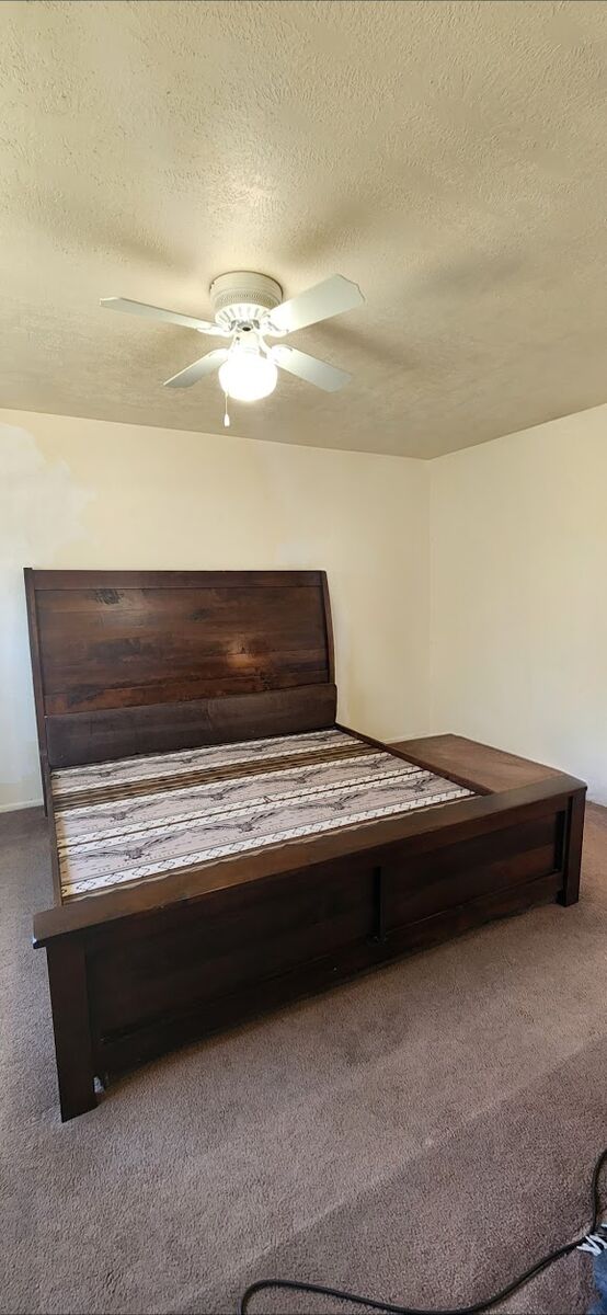 Solid Wood California King Sleigh Bed Frame (quiet & sturdy)