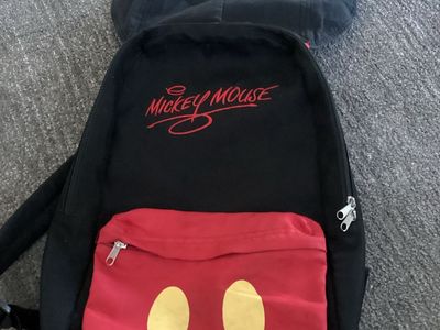 Disney Parks Mickey Mouse Ears Backpack Black & Red Adjustable Straps Travel Bag