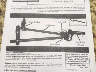 Equal-i-zer 10K Sway Control Hitch with 1000lb Tongue Weight - Used