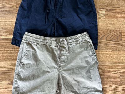 Men’s Chino Shorts Bundle - Navy & Khaki, Size S, Cotton Blend, Excellent Condition